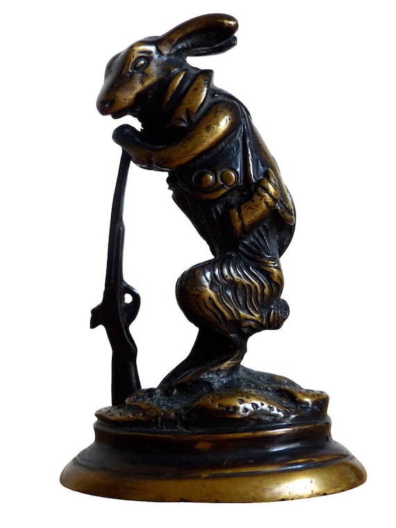 Antique bronze animal sculpture of a hunter's book, after Auguste Nicolas Cain, 19th century