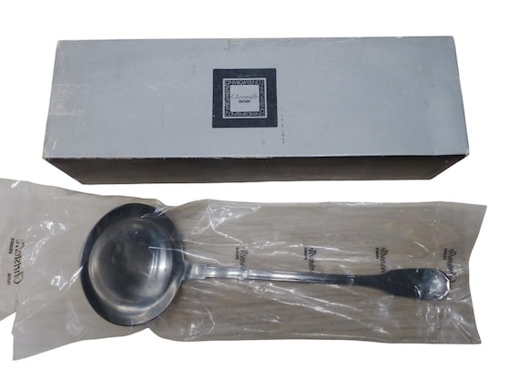 Christofle touraine stainless large soup ladle 11.5" capricorne new - sealed