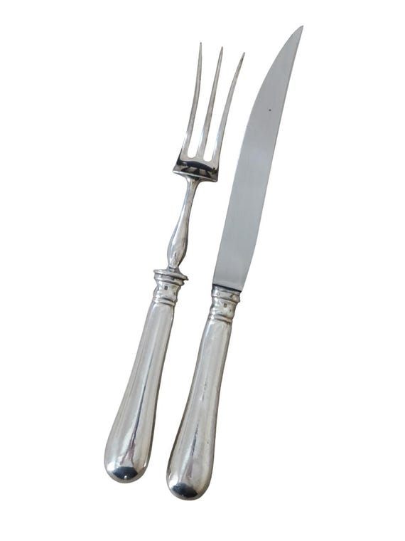 Christofle silver-plated antique carving set, serving pieces