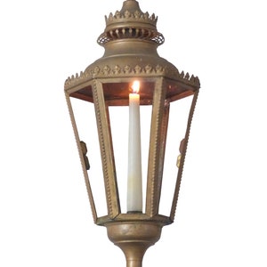 Antique religious gothic church lantern ceiling light candle holder 19th