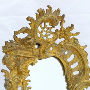 Antique 19th french gilt bronze dressing table mirror putti cherub napoleon iii