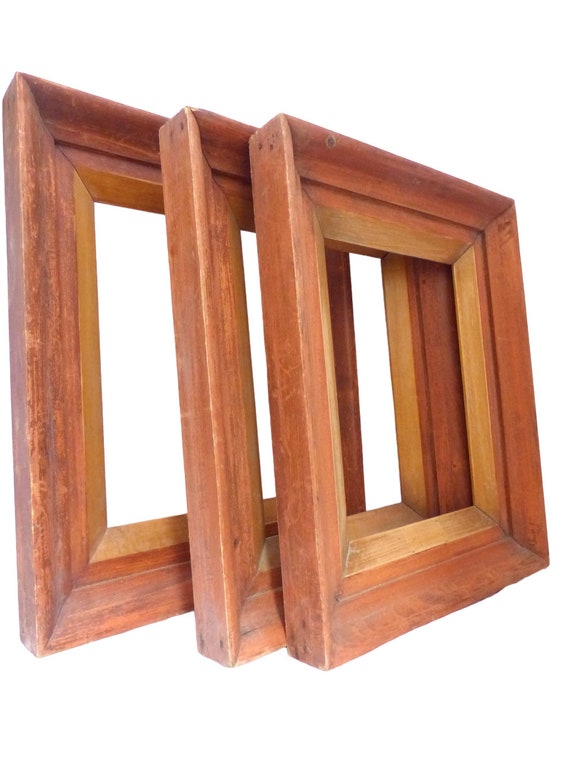 Gorgeous set 3x antique colored wood frame 24x20" charming collection 1900