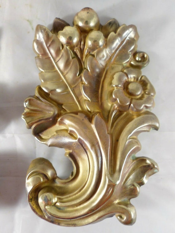 Set of 4 19th-century gilt brass ornaments - large set of 4 ornaments, 19x11 cm