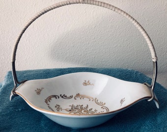 Vintage China Serving Dish Removable Handle Retro Porcelain  Ceramic