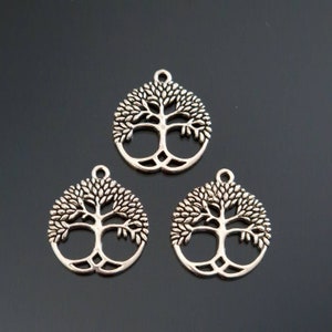 Polish Finished 2 of 925 Sterling Silver Tree of Life Pendants  13x16 mm th2098