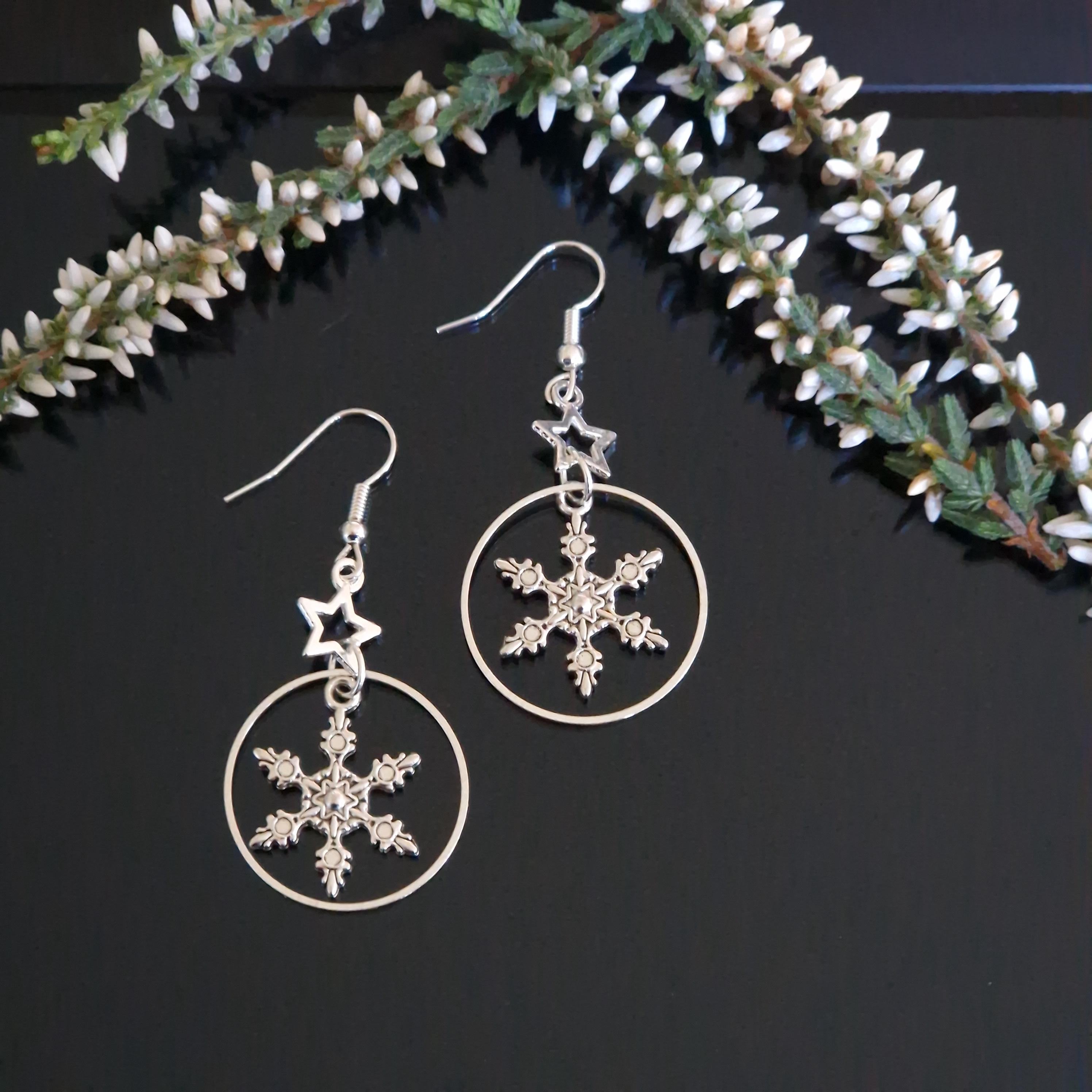Sparkling CZ Snowflake Clip Earrings - Non Piercing Drop Earrings For Women & Teens