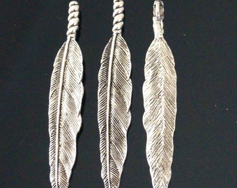 10 Feather Charms Antiqued Silver Western Pendants Boho Findings 2 Sided 10 Feather Charms Antiqued Silver Western Pendants Boho Findings 2 Sided