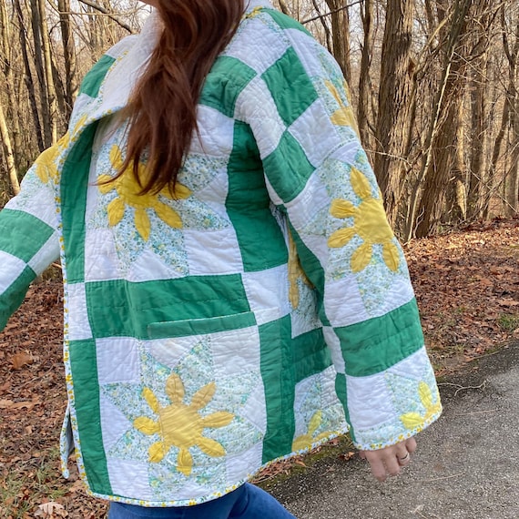 PLUS SIZE Quilt COAT Vintage Star Dahlia 14 16 18 | Hand PLUS SIZE Quilt COAT Vintage Star Dahlia 14 16 18 | Hand