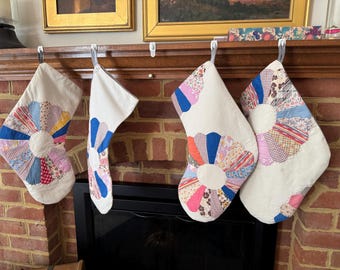 JULSTRUMPOR Handgjorda av vintage-quilts | Stor storlek + Fodrad