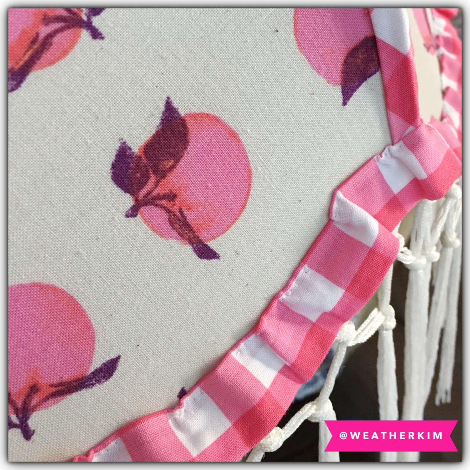 Handmade Pink Fruit Lampshade: Vintage Scallop Frame, Ruffle Trim - Etsy