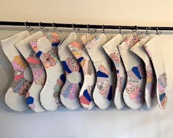 JULSTRUMPOR Handgjorda av vintage-quilts | Stor storlek + Fodrad