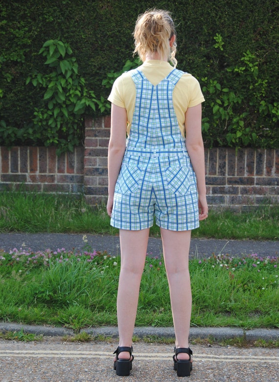 Plaid overalls store shorts