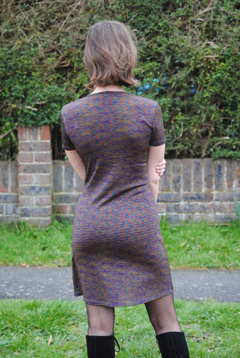 Mini robe multicolore vintage des ann?�es 90 ?� manches courtes - Etsy France