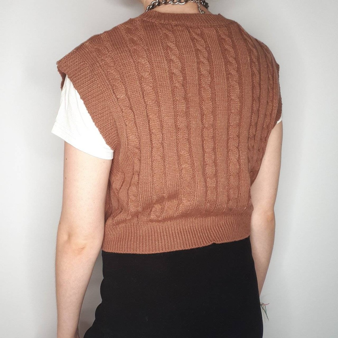 y2k cropped sweater vest