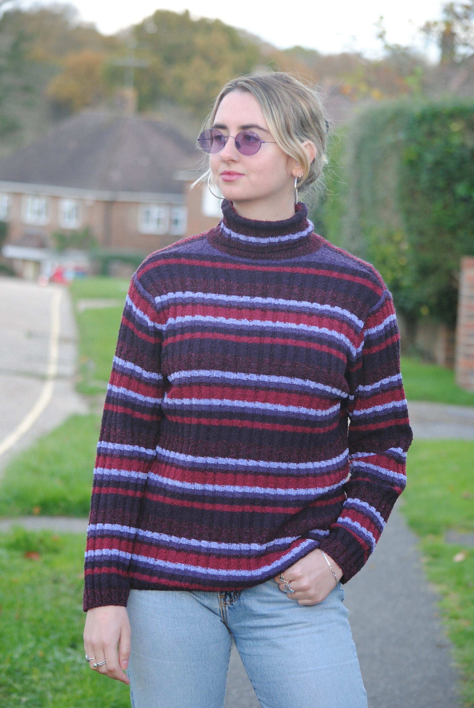 Striped Turtle Neck Pullover With Band - LOUIS VUITTON