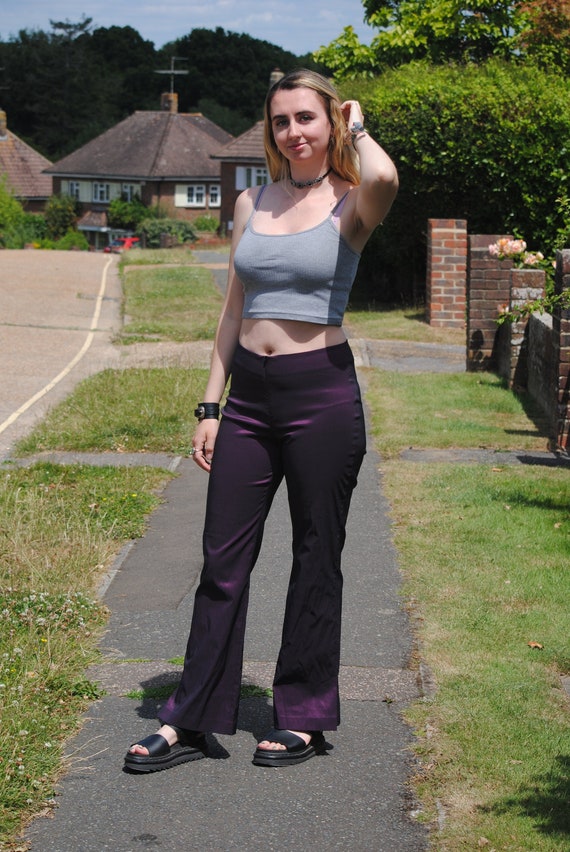 90s Vintage Purple Two Tone Iridescent Trousers 