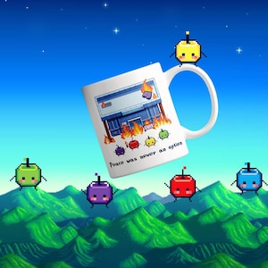 Stardew Valley Mug: Junimo Army vs Joja Mart, Gamer Gift (11oz)
