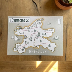 Númenor Karte DIGITAL SOFORT DOWNLOAD, Tolkien Art | Ringe der Macht, Herr der Ringe Original Art, Wohnzimmer Dekor, Hängekarte Print