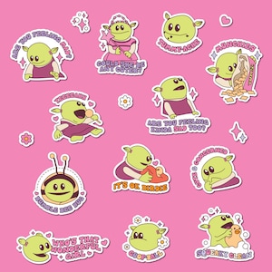 Pegatinas Nanalan DESCARGA DIGITAL / 12 diseños únicos, papelería linda, vector SVG, clipart