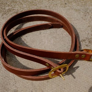 Utility Strap Full Grain Leather 25mm 1 Wide Heavy Duty Nickel