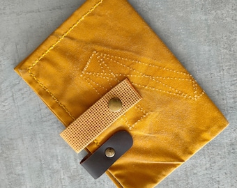 Einband aus Canvas & Leder. Field Notes Lederhülle. Leder Journal Brieftasche. Journal-Cover