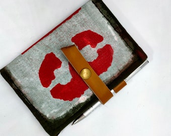 Einband aus Canvas & Leder. Field Notes Lederhülle. Leder Journal Brieftasche. Journal-Cover