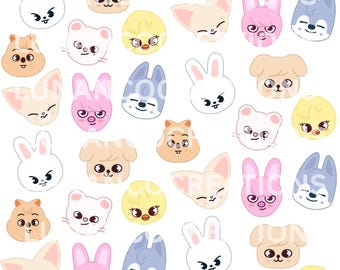 SKZOO seamless pattern | STRAY KIDS seamless pattern | skzoo stray kids wallpaper seamless pattern