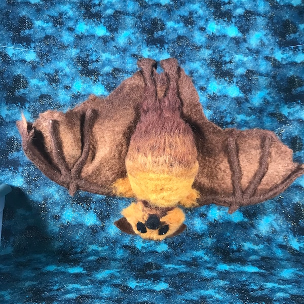 Felted Fruit Bat Sculpture Halloween Decoration