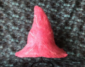 Pink Witch Hat wool Felt