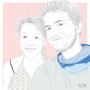 Personalized portrait for couples, drawing as download image 4