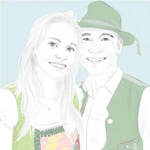 Personalized portrait for couples, drawing as download image 2