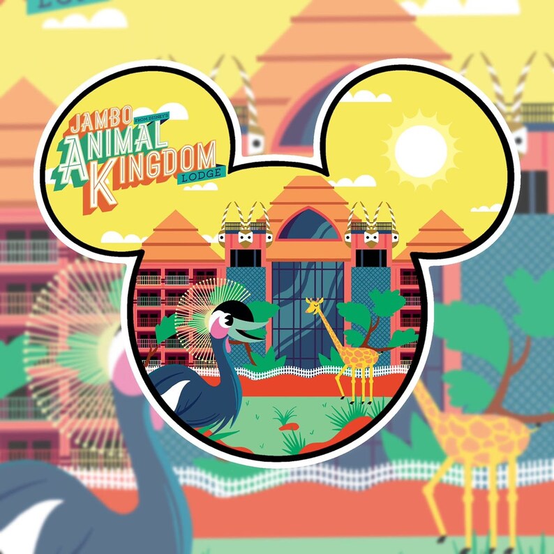 Disney's Animal Kingdom Lodge Resort Sticker Etsy