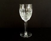 Vintage Waterford Colleen Tall Claret Wine Glass, Cut Cross Hatch Bowl, Crystal Stemware, 5 Fluid Ounces