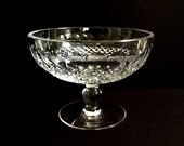Vintage Waterford Crystal Colleen Compote Dish with Ball Stem, Cut Cross Hatch Cuts, Crystal Serving, Couple 39 s Gift