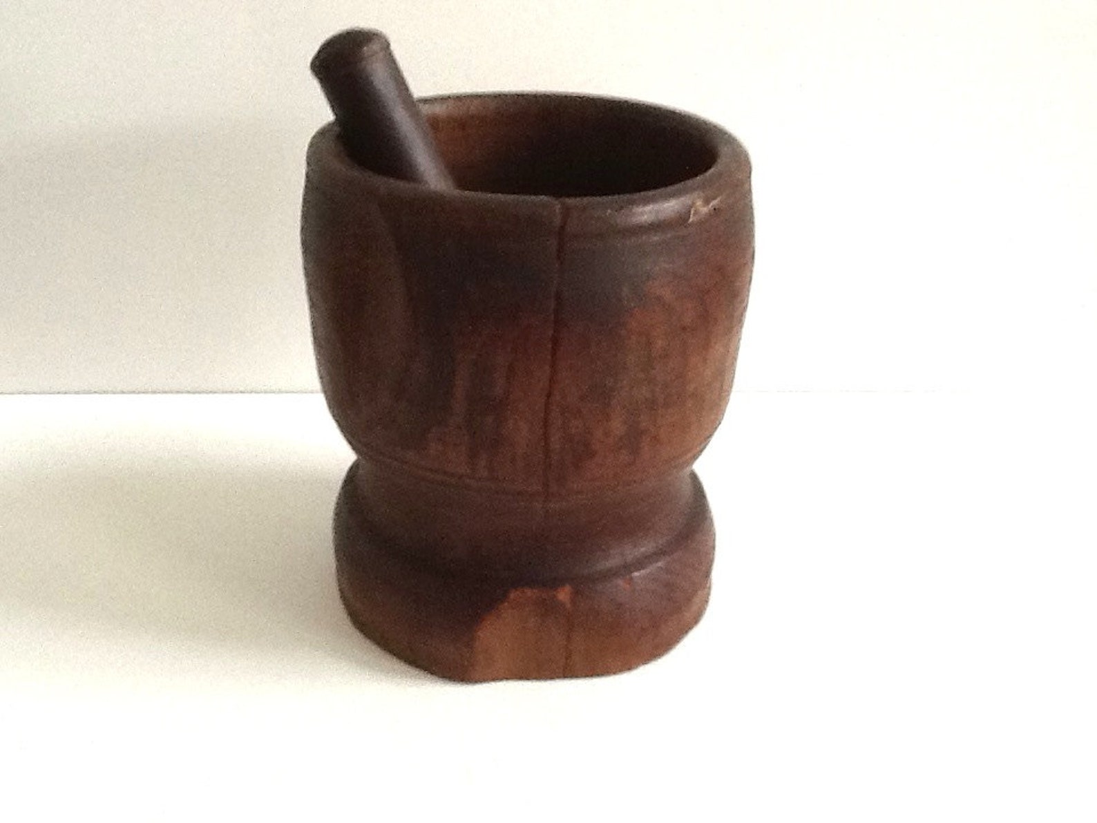 Antique Wood Mortar and Pestle 1800's Hand Carved Etsy