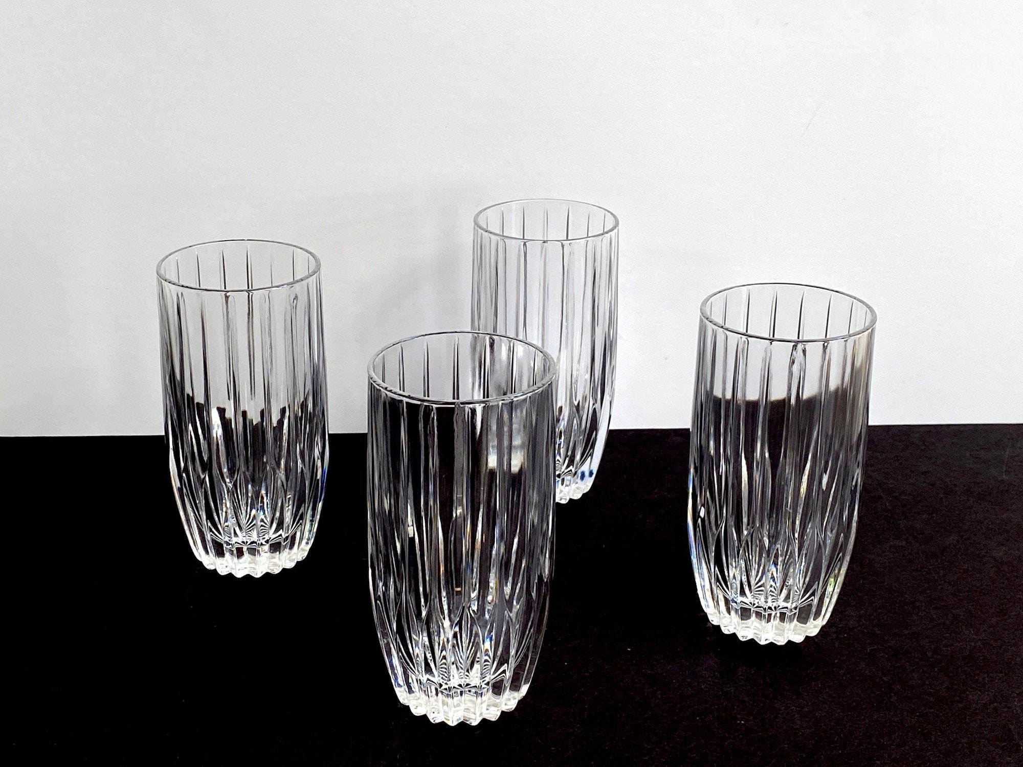 Vintage Mikasa Park Lane Highball Glasses Set of 4 Vertical Etsy
