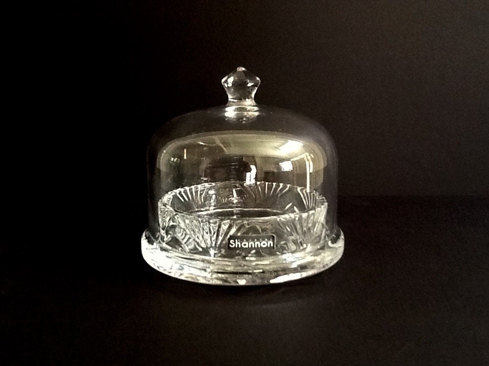 Vintage Godinger Shannon Crystal Covered Butter Dish Round Etsy