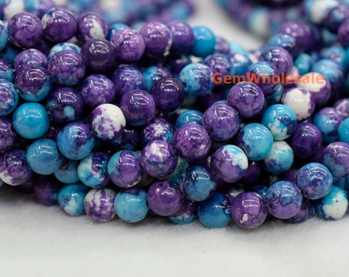 15.5 8mm/10mm Dyed dark purple blue rain flower stone Etsy