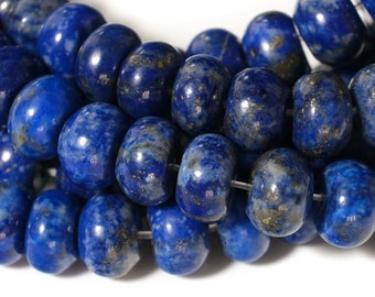 15.5" 5x8mm Natural Lapis lazuli rondelle beads, genuine Lapis roundel beads
