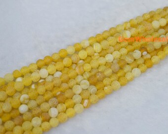 Perle Rotonde In Agata Dream Fire Marrone Giallo Grigio Da 15" 8 - Foto 5