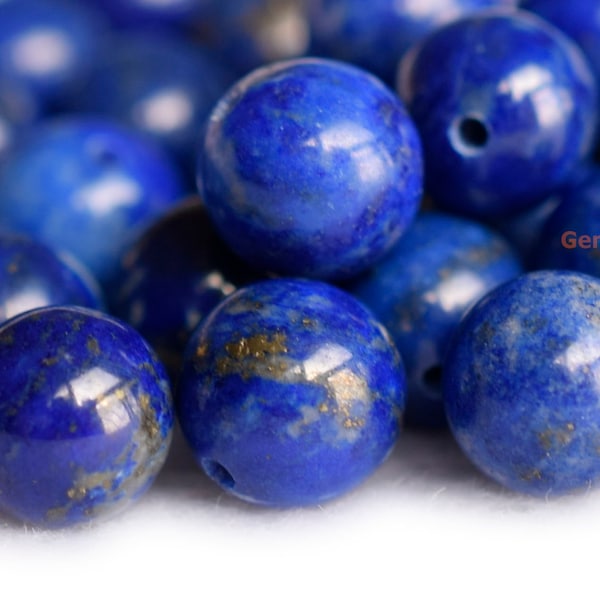 4PCS 6mm/8mm/10mm half drilled natural Lapis lazuli round beads, half hole genuine lapis beads HGHO