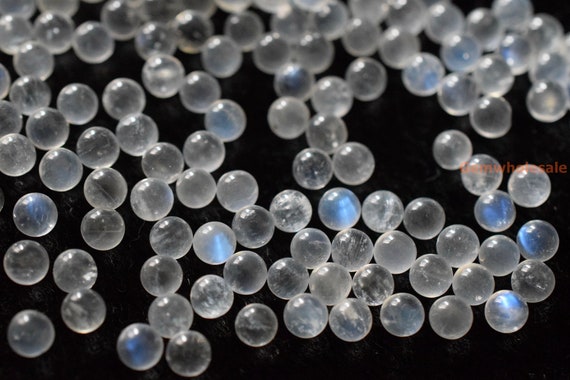 6PCS 4mm AAA Moonstone undrilled single round beads,blue moonstone, white semi-precious stone orb, gemstone Sphere KGTO