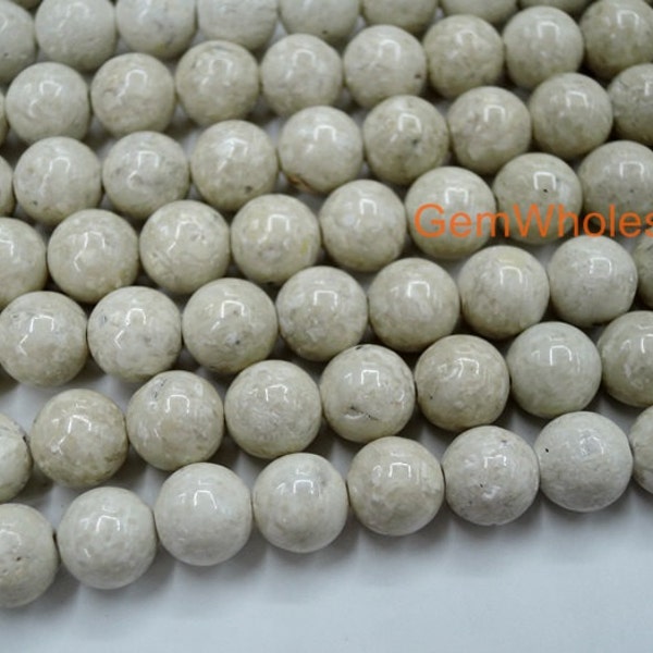 15.5" 4mm/6mm Natural river stone round beads, semi-precious stone, beidge DIY beads, White gemstone wholesale