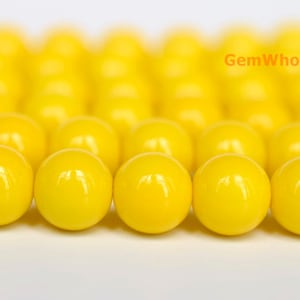 15.5&quot; Glass druk round beads Lemon yellow 6mm/8mm, cheap Lemon yellow jewelry beads, jewelry supply,Yellow druk glass beads YQ