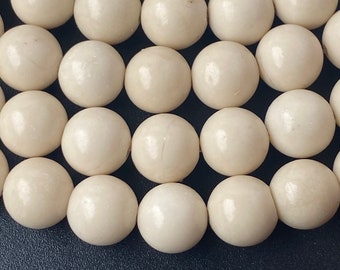 15.5" Natural fossil round beads 4mm/6mm/8mm/10mm/12mm/14mm, semi-precious stone, beige color DIY beads, White gemstone wholesale CGYO