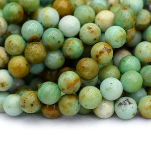 15.5&quot; 6mm/8mm/10mm Natural Mongolian turquoise round beads, multi green color jewelry beads, natural turquoise beads QGCO