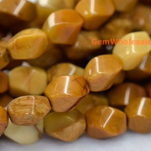 15.5&quot; 8x6mm yellow Ivory jasper/stone twisted S shape beads, Natural yellow gemstone, semi precious stone, natural marquise beads