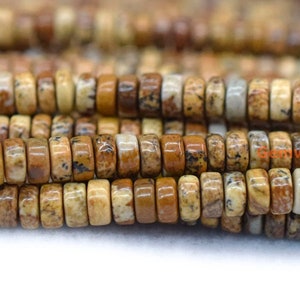 15.5&quot; 2x4mm Natural picture jasper/stone Heishi beads, genuine yellow DIY gemstone jewelry beads BGXO