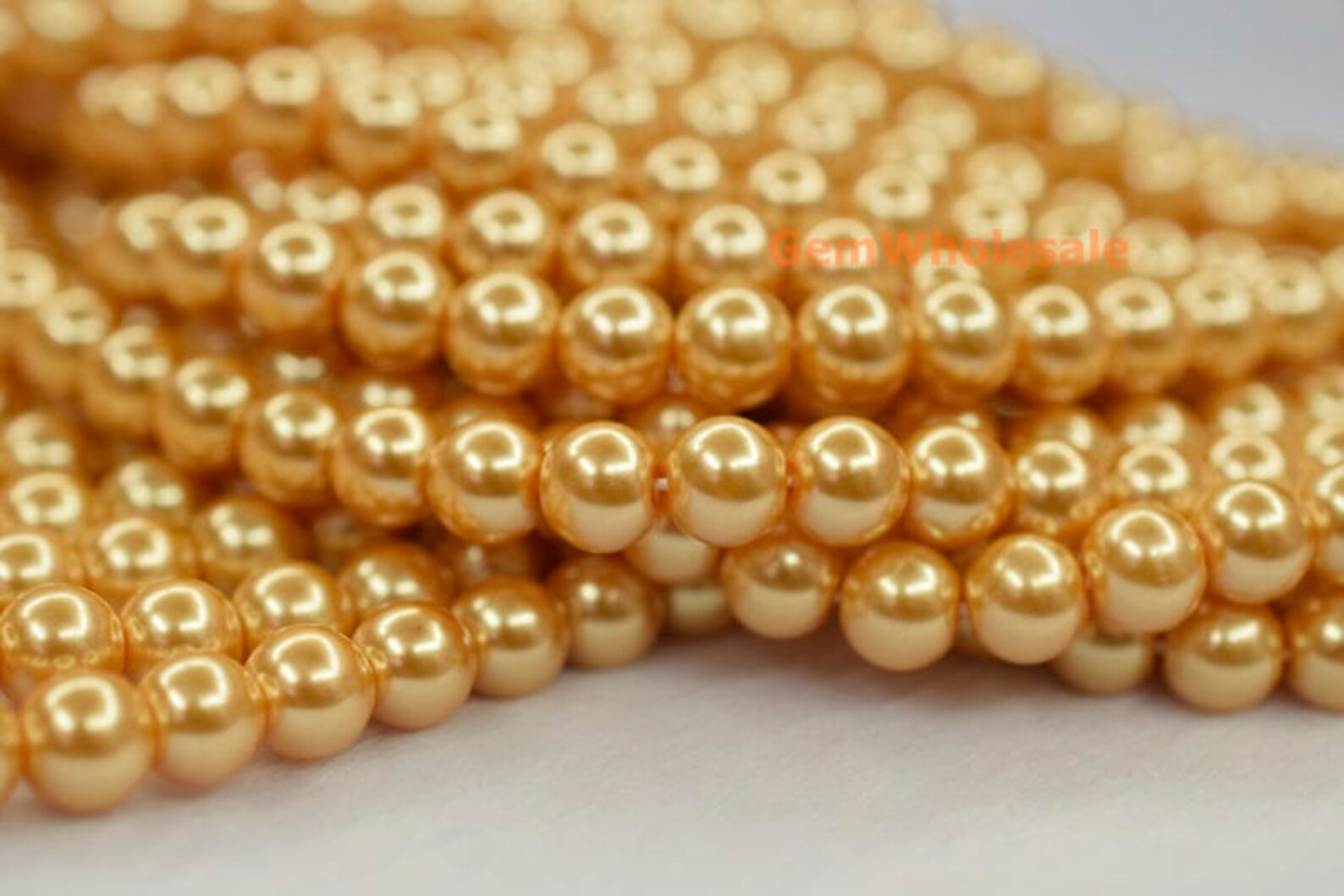 15.5 Gold Color Glass Round Beads 6mm/8mm/10mm/12mm Etsy