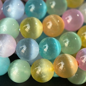 15.5&quot; 6mm/8mm/10mm multi candy color calcite round beads, semi-precious stone JGSY